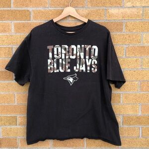 Toronto Blue Jays black graphic tee with Camo print Camouflage logo -XL- t-shirt